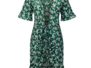 Julie Sommerkleid: Elegante Polyester-Chiffon-Kleidung mit V-Ausschnitt und Blumenausschnitt für Business und Freizeit