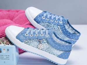 Letila Canvas Fashion Sneakers para Mulheres - Detalhes Chic Lace & Design Respirável
