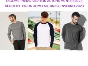 Variety of Men's Casual Basic Autumn-Winter 2023 T-Shirts in Various Sizes and Designs