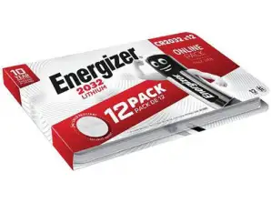 Piles bouton au lithium Energizer CR2032, paquet de 12 unités, sans mercure, multifonction