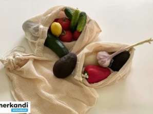 Cotton bag 100% organic cotton fruit bags 35x45 cm and 30x40 cm NEW