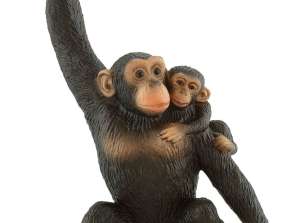 Bullyland 63594 Chimpanzee with baby play figure