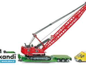SIKU 1834 Heavy transport with duty cycle crane and support vehicle model car