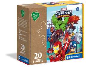 Clementoni 24775 Marvel Superheroes 2x20 pièces Puzzle Play for Future