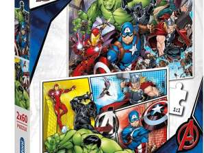 Clementoni 21605 2 x 60 Teile Puzzle The Avengers