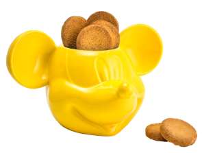 Disney Mickey Mouse 3D frasco de biscoito de cerâmica amarelo
