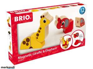 BRIO 30284 Magnet Animaux Éléphant et Girafe
