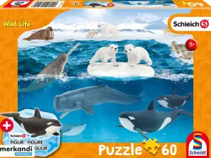 Schleich Wild Life In The Arctic 60 pieces with add on an original figure puzzle