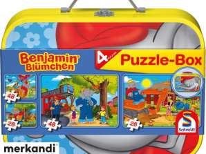 Benjamin Blümchen Puzzle Box 2x26 2x48 pièces dans un boîtier en métal