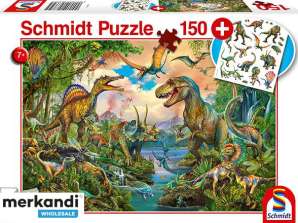 Wild Dinos 150 Piece Puzzle with Add on Tattoos Dinosaurs