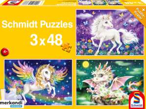 Mythical Animals 3x 48 Pieces Puzzle