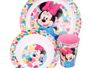 Disney Minnie Mouse 3-osaline mikro lauanõude komplekt lastele