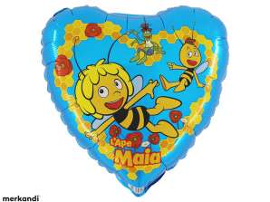 Biene Maja und Freunde   Folienballon Herzform   43 cm