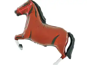 Paard Donkerbruin Folie Ballon 56 cm