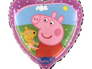 Peppa Świnia balon foliowy kształt serca 45 cm