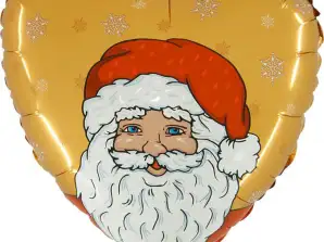 Balon Moș Crăciun Gold Foil 46 cm