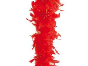 Feather boa with lurex red 1 80 m Adult