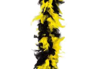 Feather Boa Neon 2 colored black yellow 1 80 m Adult