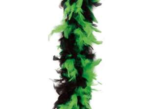 Feather Boa Neon 2 colored black green 1 80 m Adult