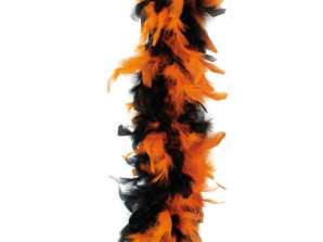 Feather boa 2 colored black orange 1 80 m Adult
