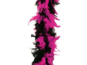 Feather Boa 2 colored black pink 1 80 m Adult