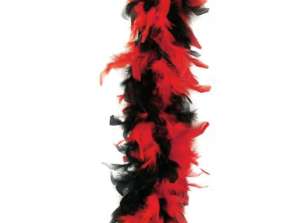 Feather boa 2 colored black red 1 80 m Adult