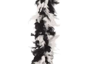 Federboa 2 farbig schwarz weiß   1 80 m   Adult