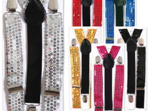 Suspenders Sequins Assorted colors Adult