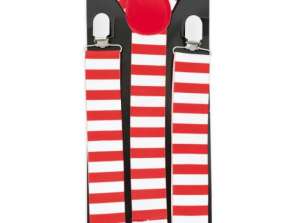 Suspenders red / white Adult