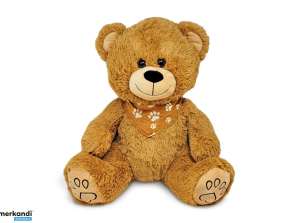 Urso castanho com lenço pelúcia brinquedo 40 cm