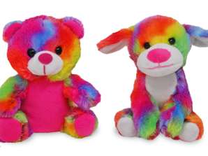 Dog and Bear Neon Plush 2 ass. 17 cm