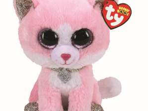 Ty 36489 Fiona rozā kaķis med Beanie Boo plīša 25 cm
