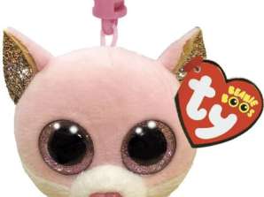 Ty 35247 Fiona Pink Cat Key Clip Beanie Boo Plush 8 5 см