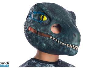 Juros periodo pasaulio dinozaurų velociraptorių mėlyna kaukė vaikams