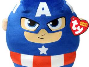 Ty 39257 Marvel Capitão América Squishy Beanie Almofada de pelúcia 20 cm