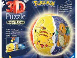 Pokémon nakts gaismas 3D puzles bumba 72 gab