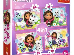 Gabby's Dollhouse 4 in 1 Puzzle 35 48 54 70 pezzi