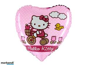 Hello Kitty триколка фолио балон сърце форма