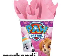 Paw Patrol Pink 8 χάρτινα ποτήρια 250 ml