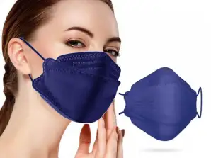 Famex FFP2 3D komfortné filtračné masky v štýle rýb v tmavomodrej farbe – balenie po 10 ks
