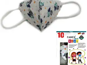 Famex Kids FFP2 ochranné rúška 10-balenie | Motív Astronaut | Filtrácia s certifikátom CE