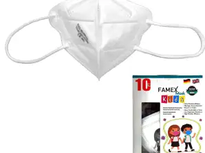 Famex FFP2 Children's Protective Face Masks in White - CE Certified Comfort & Safety