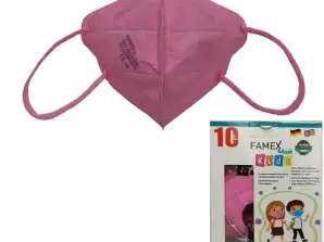 Παιδικές προστατευτικές μάσκες προσώπου Famex FFP2 σε ροζ χρώμα - Χονδρική 3D-Design Comfort