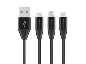 Ladedatenkabel USB-A auf Lightning ELOOP S31 Schwarz, Braun 1,2 m