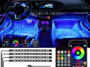 Banda LED auto pentru interiorul masinii RGB 12LED