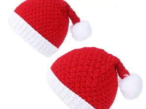 2023 Нова възрастна и детска шапка за Дядо Коледа червено/бяло акрилна шапка