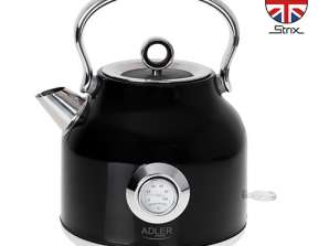 METAL KETTLE WITH THERMOMETER 1,7L 2200W STRIX AD 1346 Black