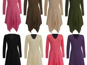 DRESSES, TUNICS, SWEATERS, SWEATERS, BLOUSES, LONG SLEEVES, MIX OF COLORS S/M - L/XL