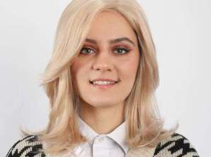 Eleanore Tūrinis sluoksniuotas platinos blondinės perukas