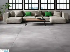 Vloer- en wandtegels 60*60 in porseleinen steengoed, grijs, mat, betoneffect